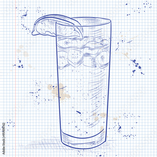Cocktail Dark 'N' Stormy on a notebook page