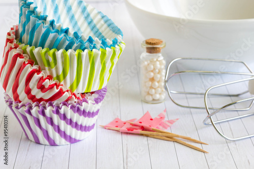 Colorful cupcake liner and cases