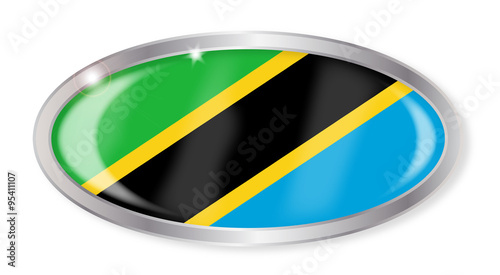 Tanzania Flag Oval Button