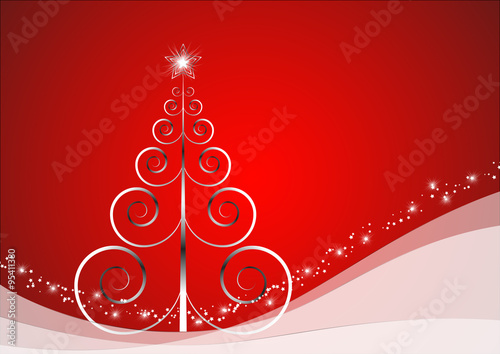 Christmas Tree with Snowflakes and Stardust