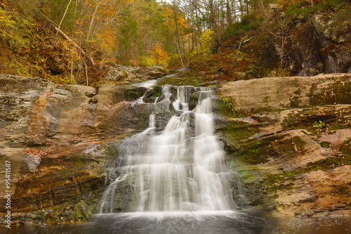 Fototapeta Naklejka Na Ścianę i Meble -  Main waterfall at Kent Falls State Park in western Connecticut.