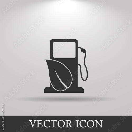 Gas station with leaves icon.