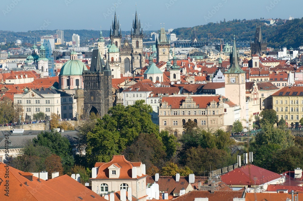 Towers in Old Town , Prague, Czech republic