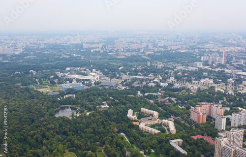 Вид с Останкинской башни на Москву. Россия.   © pelatophoto