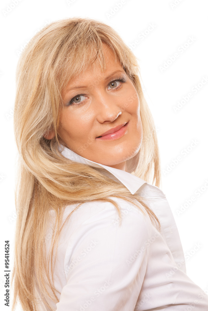 Portrait mature business woman isolated Portrait mature business woman isolated
