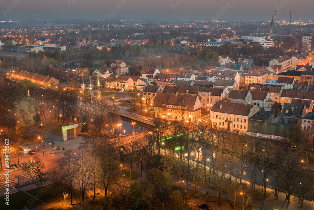 Aerial view of Old Town in Klaipeda, Lithuania