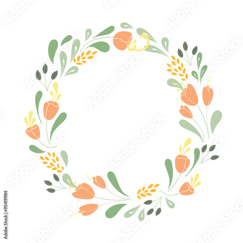 Floral vector frame