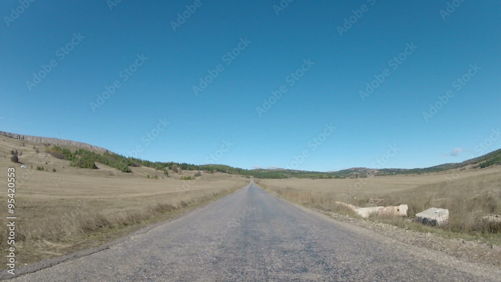 the old road on a mountain plateau in early autumn, video with GoPro the old road on a mountain plateau in early autumn, video with GoPro