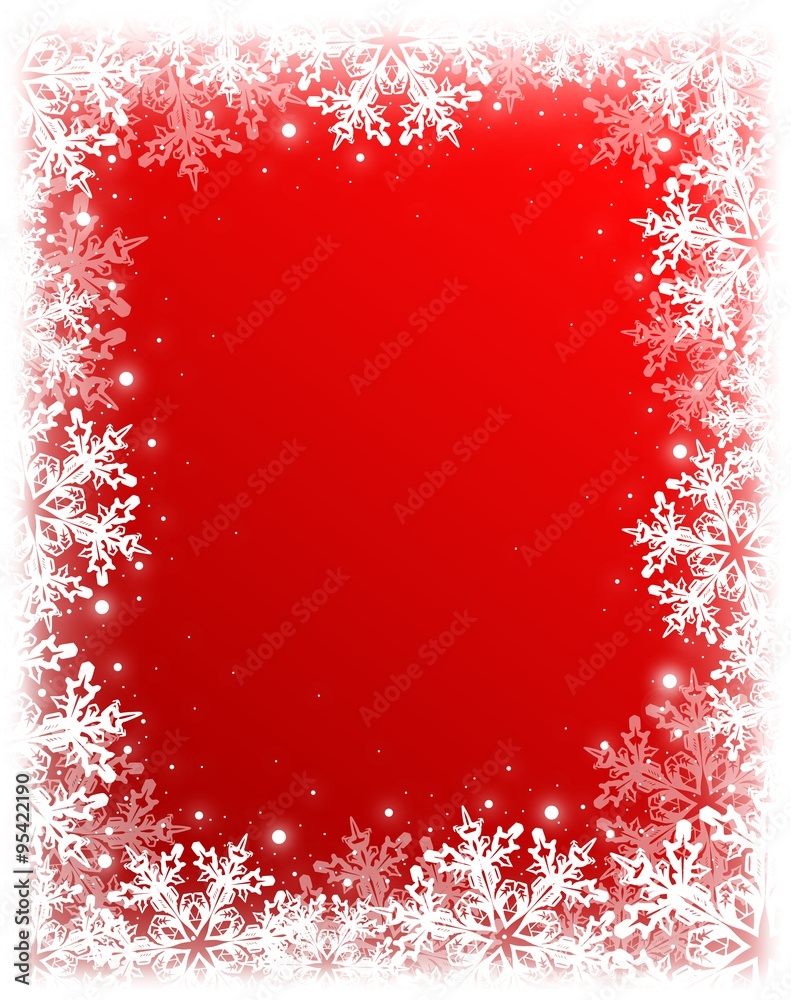 Red snowflakes background, Christmas frame Red snowflakes background, Christmas frame