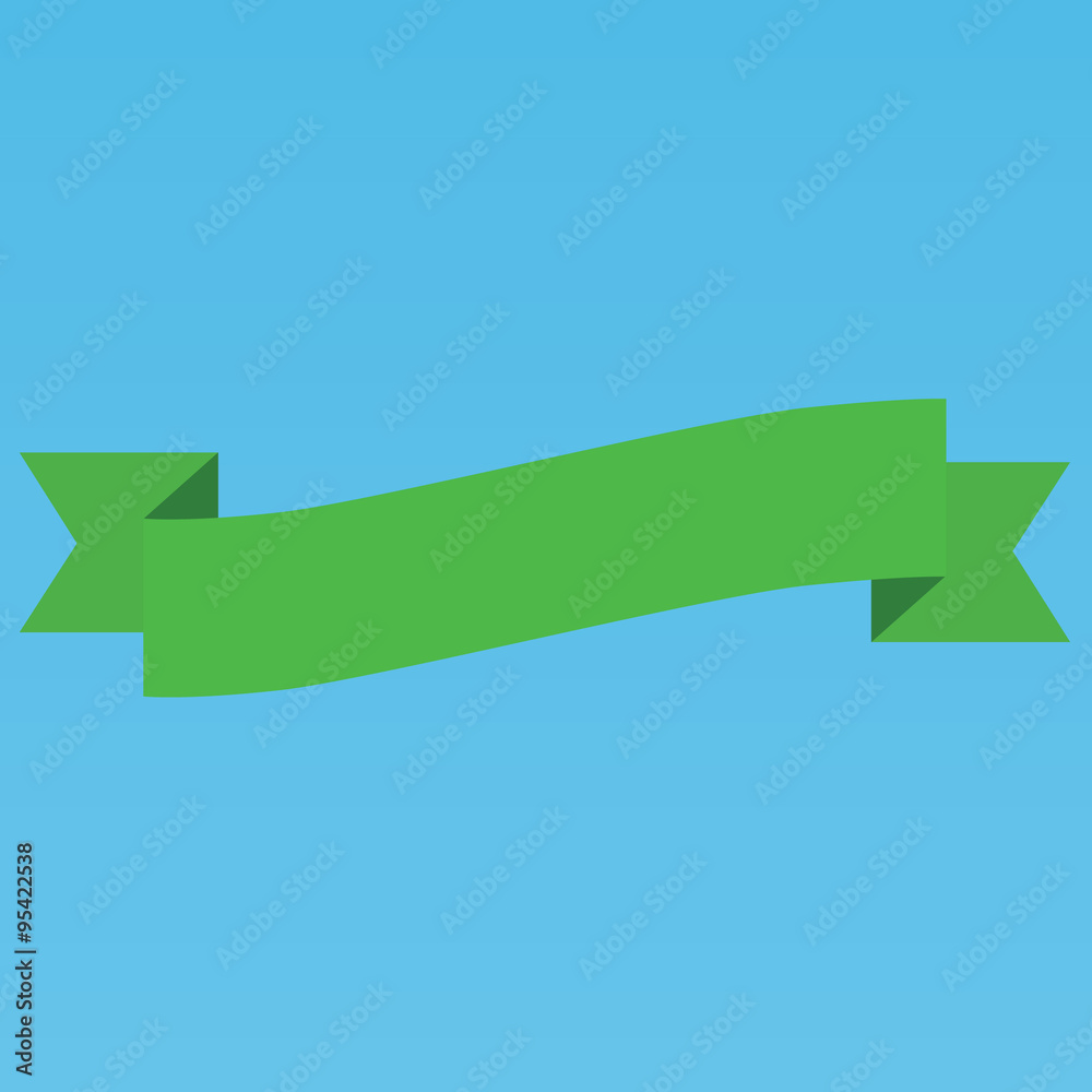 Green ribbon banner Green ribbon banner