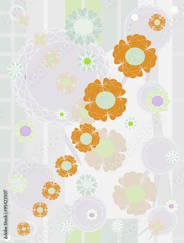 Muchísimas flores sobre fondo suave