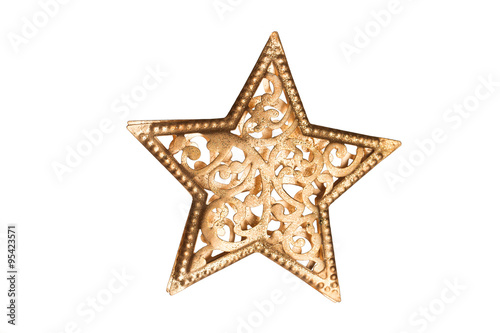 Christmas ornament star shape isolated on white background