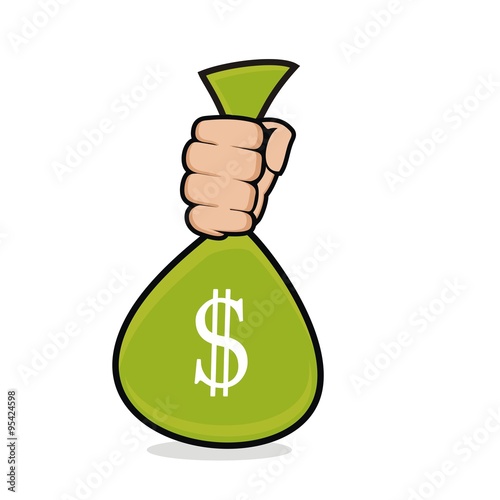 handful money bag