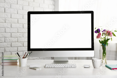 Office workplace with modern computer