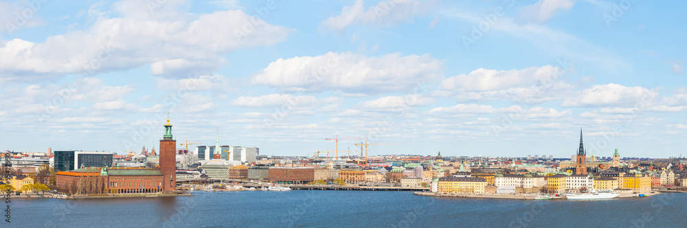 Aerial view of Stockholm on a sunny day