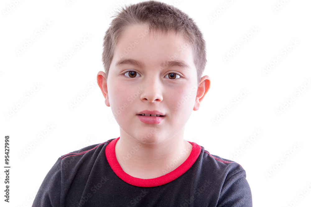 Portrait of Boy with Blank Expression Portrait of Boy with Blank Expression