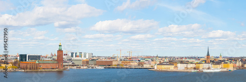Aerial view of Stockholm on a sunny day