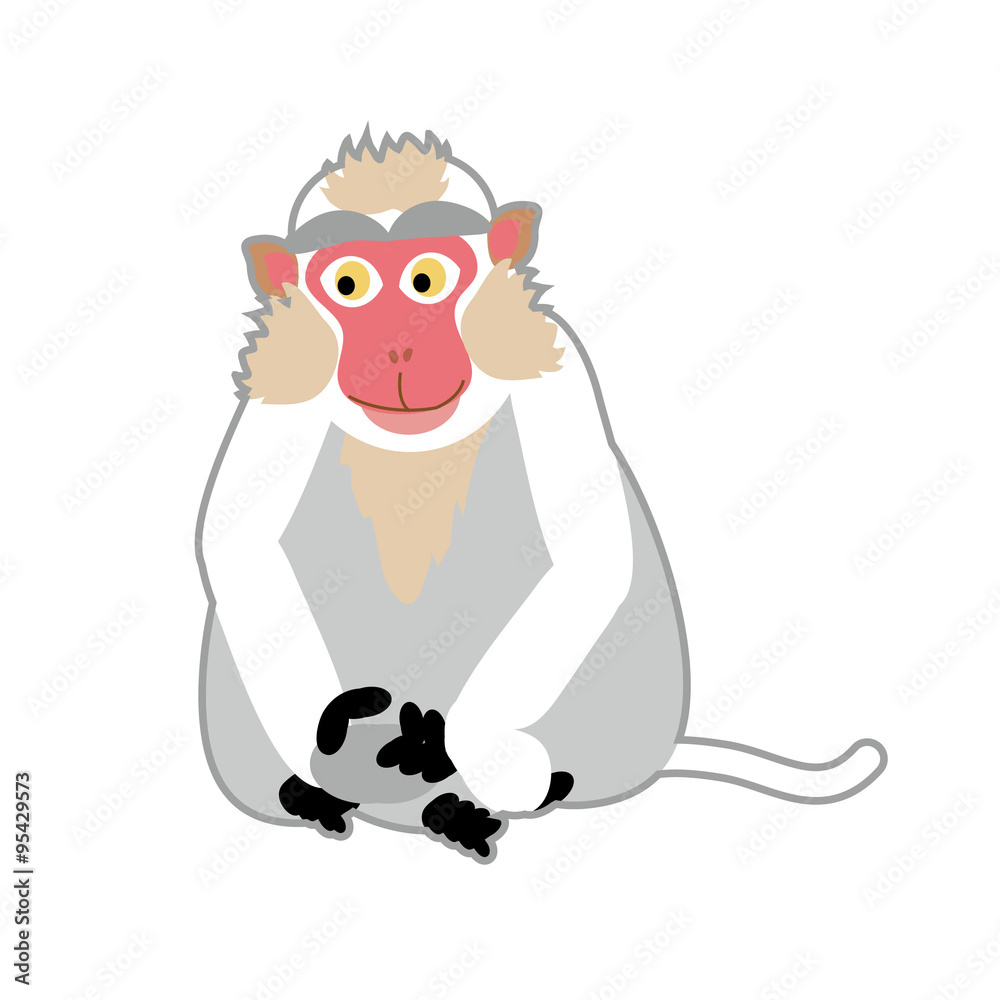 ちょっとシャイなかわいい猿のイラスト素材 Stock Illustration Adobe Stock