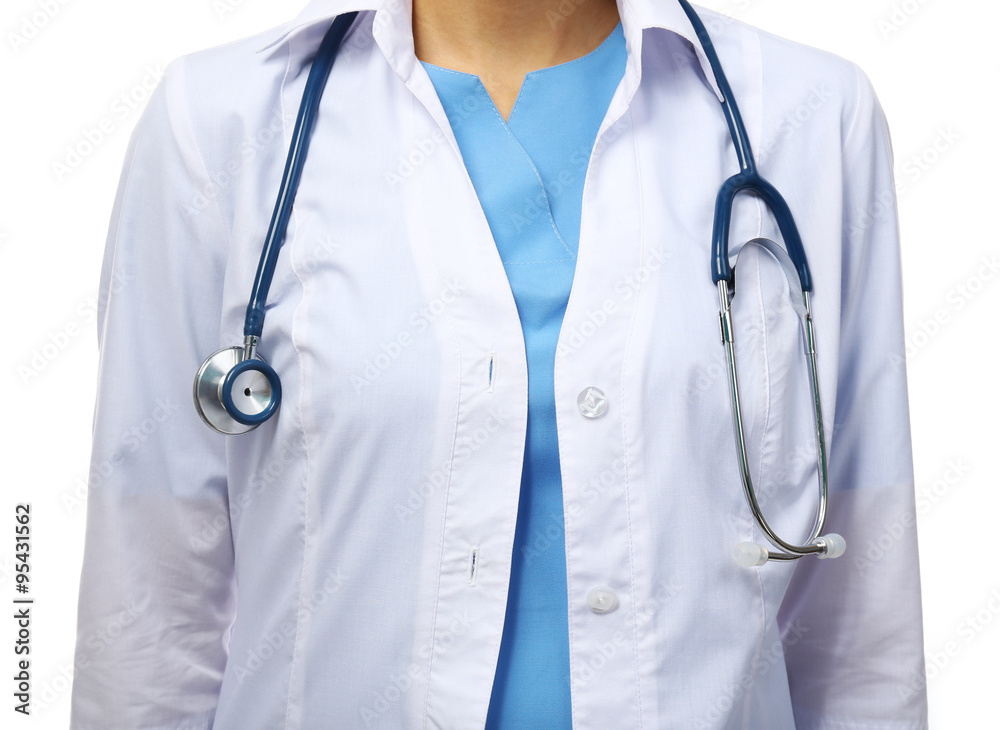 Medical doctor isolated on white, close-up Medical doctor isolated on white, close-up