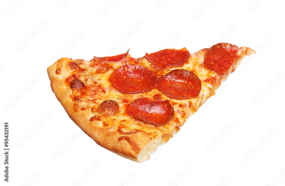 Slice Of Fresh Italian Classic Original Pepperoni Pizza Isolated Stock  Photo - Download Image Now - iStock