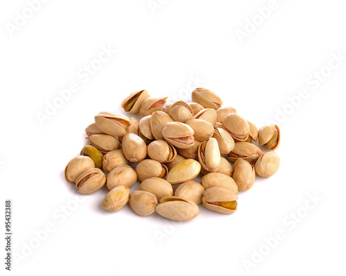 Pistachio nut on white background