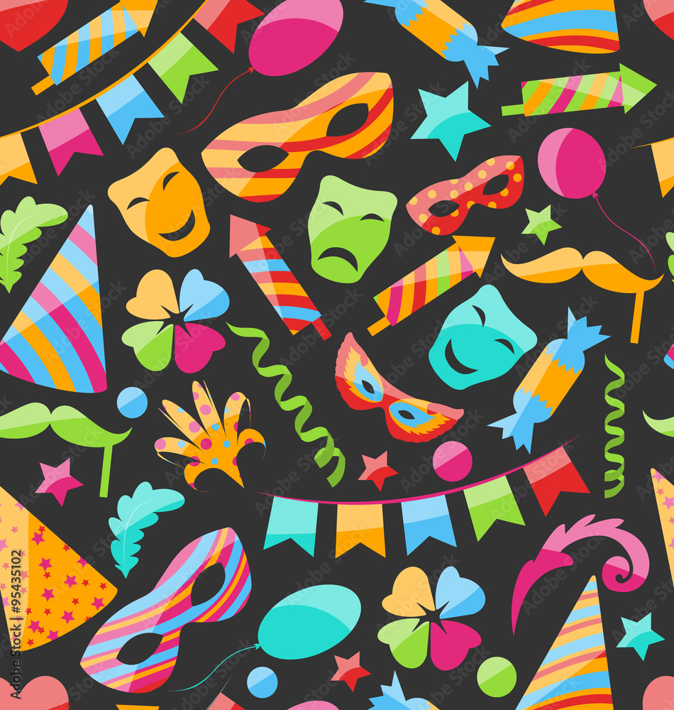Obraz premium Festive Carnival Seamless Wallpaper