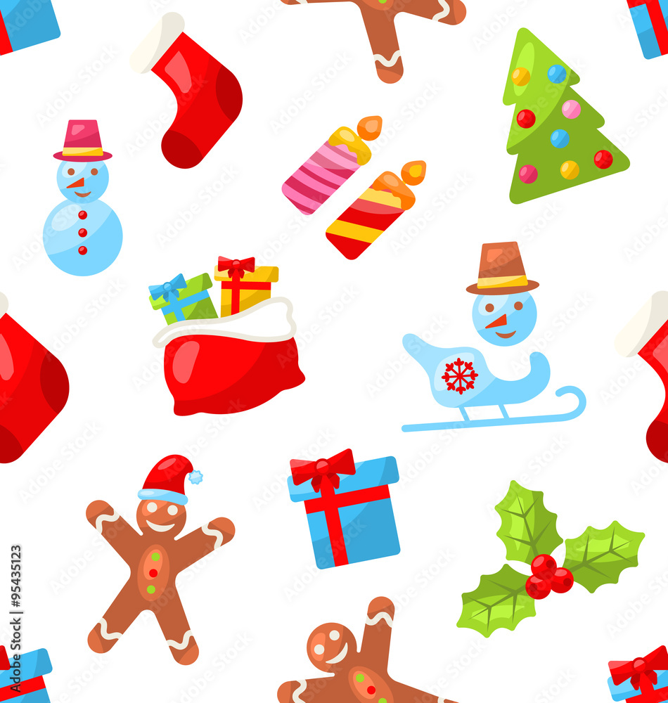 Fototapeta premium Christmas Seamless Pattern
