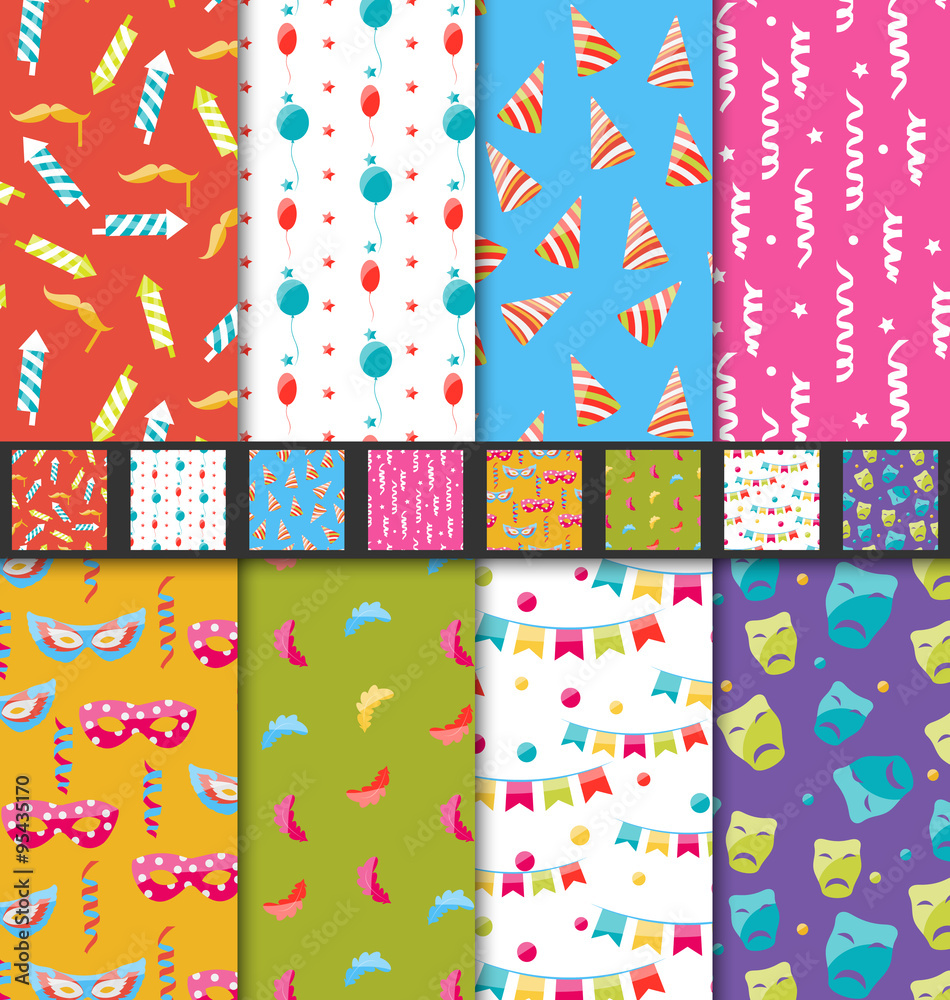 Set Carnival Seamless Wallpaper Set Carnival Seamless Wallpaper