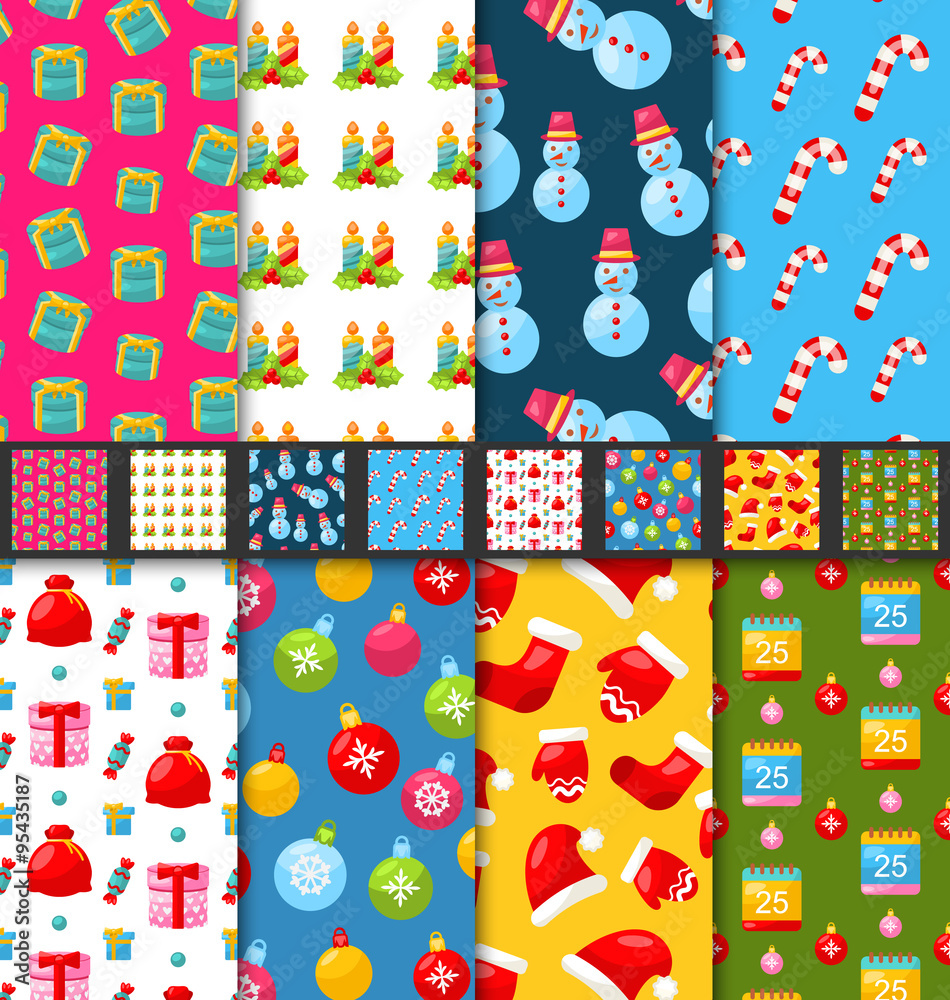 Collection Seamless Textures for Winter Holidays Collection Seamless Textures for Winter Holidays