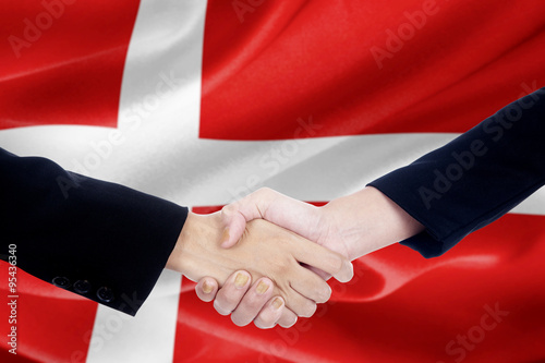 Handshake with flag of Denmark