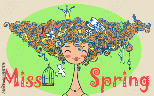 portrait of cartoon girl