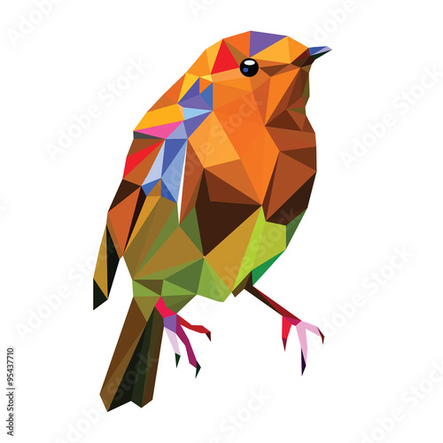 low poly bird vector