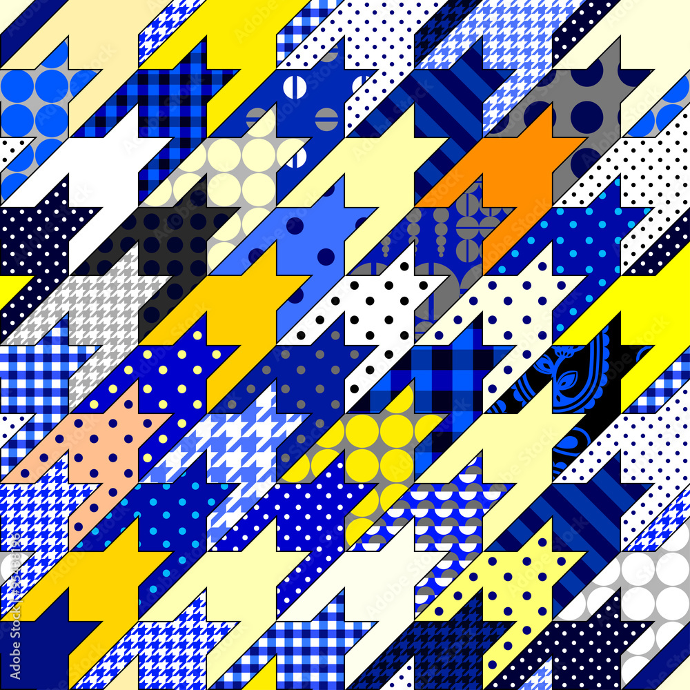 Patchwork of hounds-tooth