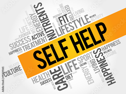 Self Help word cloud, health concept