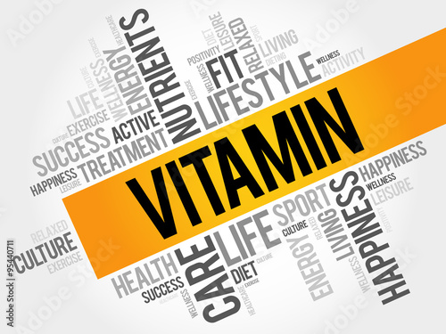 VITAMIN word cloud, fitness, sport, health concept
