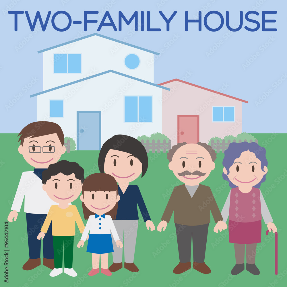 TWO-FAMILY HOUSE, vector illustration