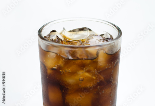 Cold soda iced drink in a glasses