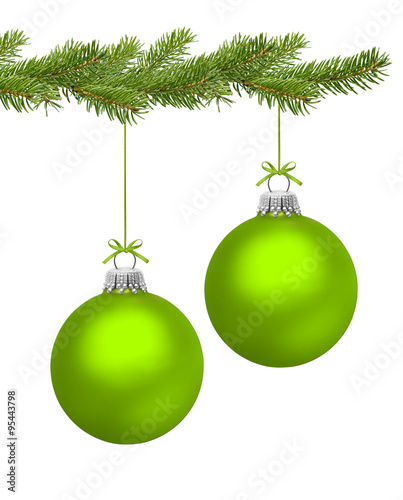 Zwei Grüne Chistbaumkugeln