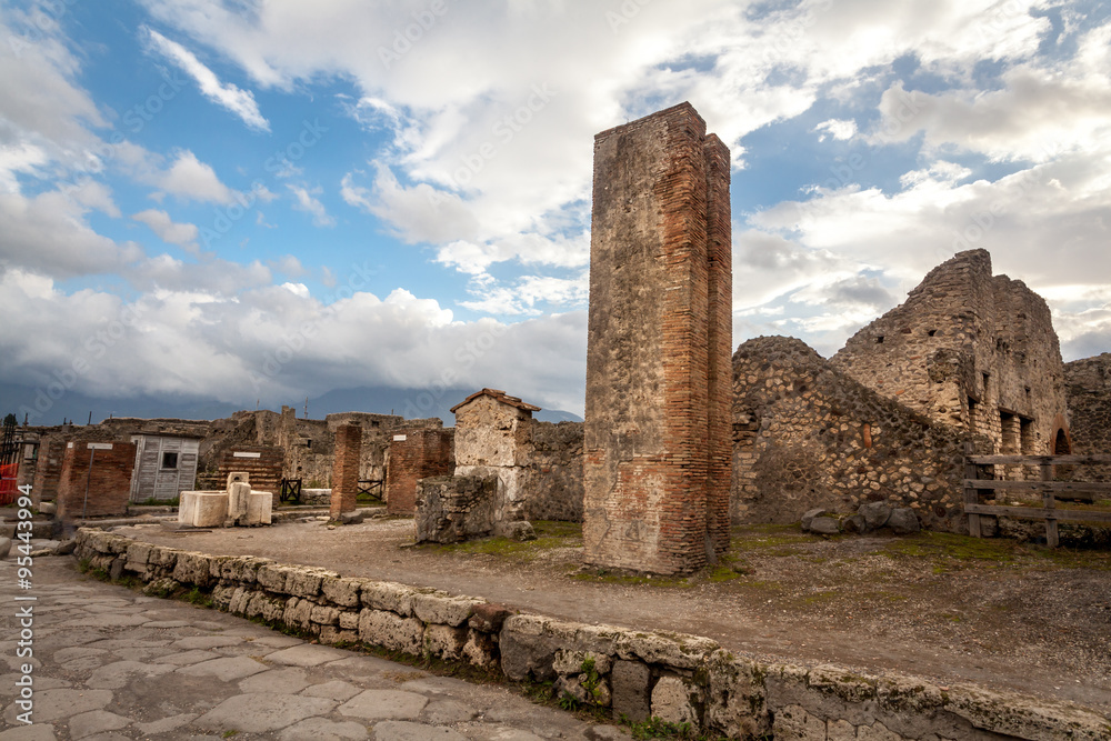 Ruins of a house in Pompeii.