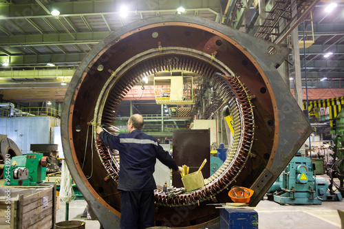 Stator of a big electric motor photo