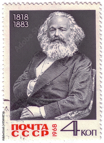 USSR - CIRCA 1968: A stamp printed in USSR, shows the Karl Marks portrait (1818-1883), circa 1968 photo