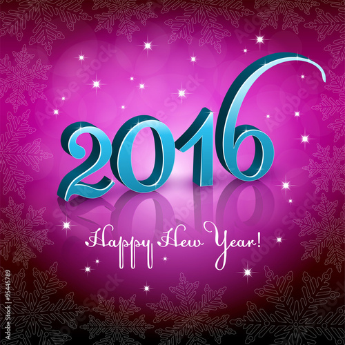 New Year 2016 on Pink background