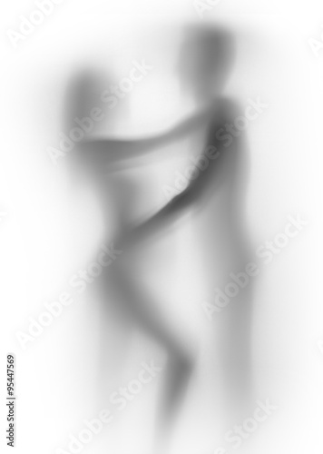Silhouette of a dancer lover couple