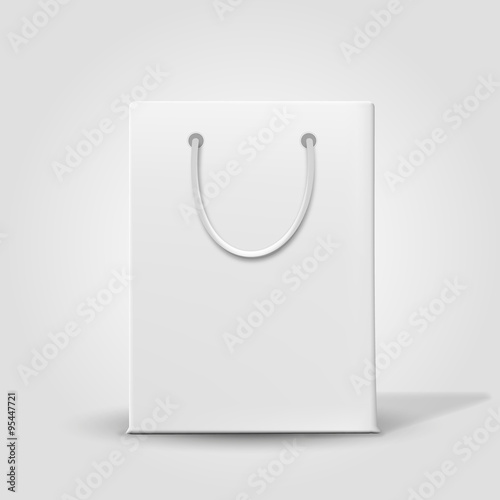 Shopping paper bag isolated on white. Vector
