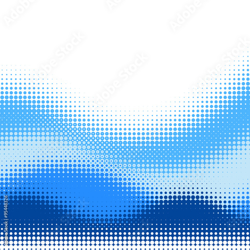 Vector blue halftone wave background