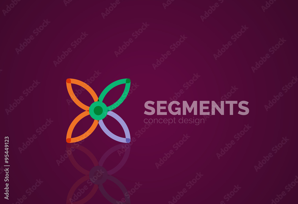 Vector outline minimal abstract geometric logo Vector outline minimal abstract geometric logo