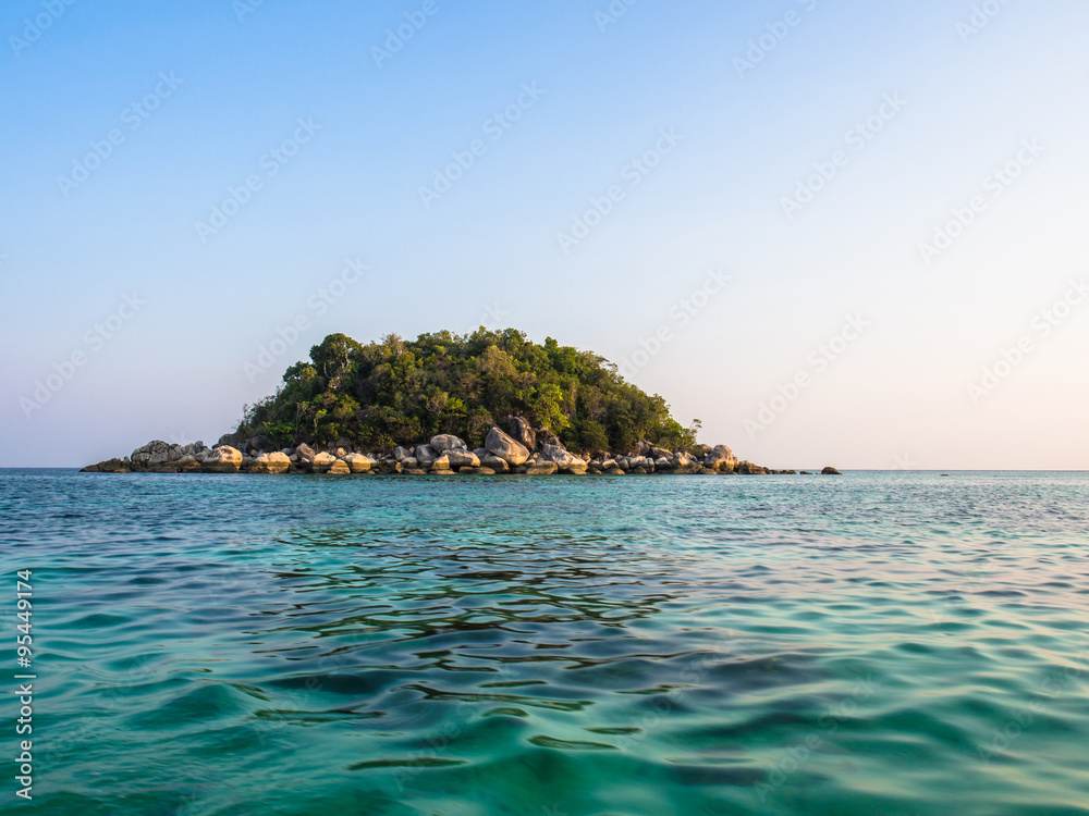 Small island in tropical sea