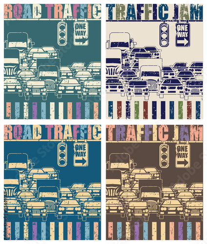 road traffic old poster