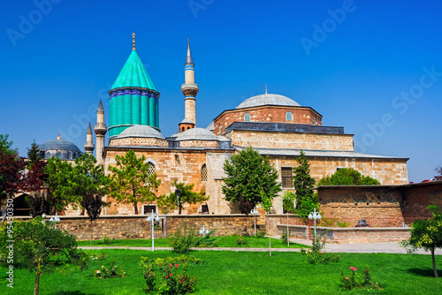 Tomb of Mevlana, the founder of Mevlevi sufi dervish order, Konya, Turkey photo