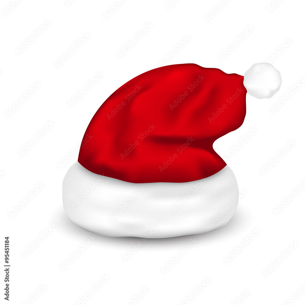 Hat Santa Claus, Isolated On White Background Hat Santa Claus, Isolated On White Background
